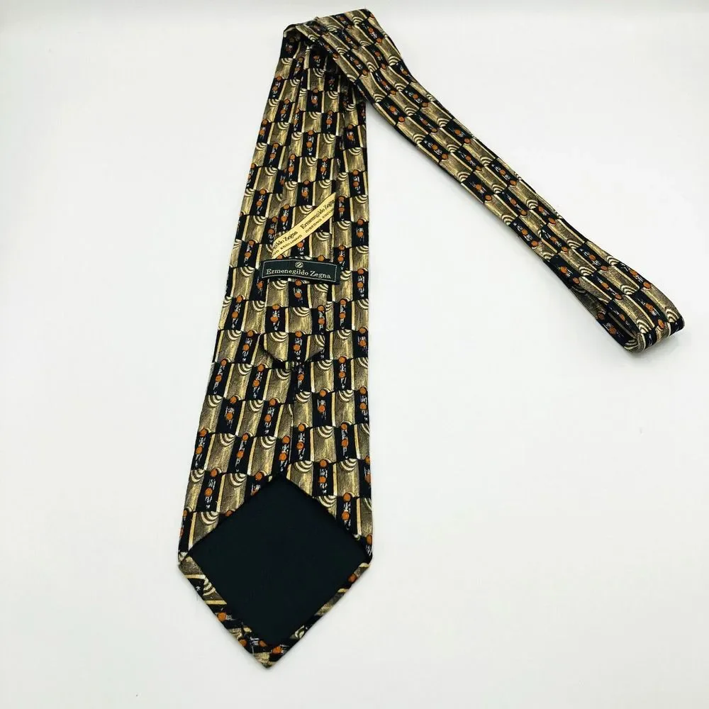 ERMENEGILDO ZEGNA Disegno Esclusivo Multi Color Silk‎ Tie Made In Italy